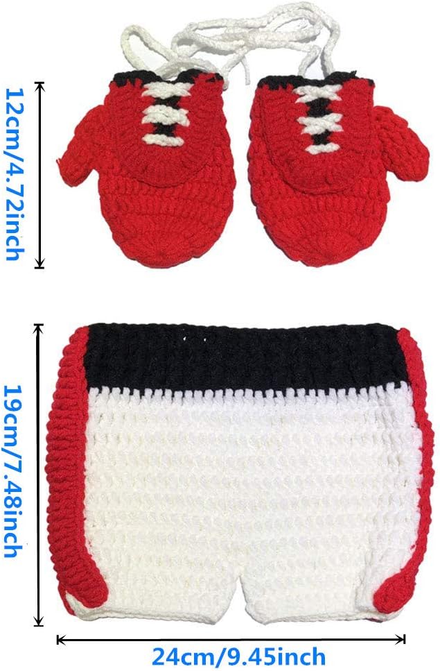 Brenaly Newborn Baby Photo Prop Set Crochet Gloves and Pants
