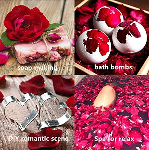 Dried Red Rose Petals 175oz for Bath Soap Crafts Wedding Confetti
