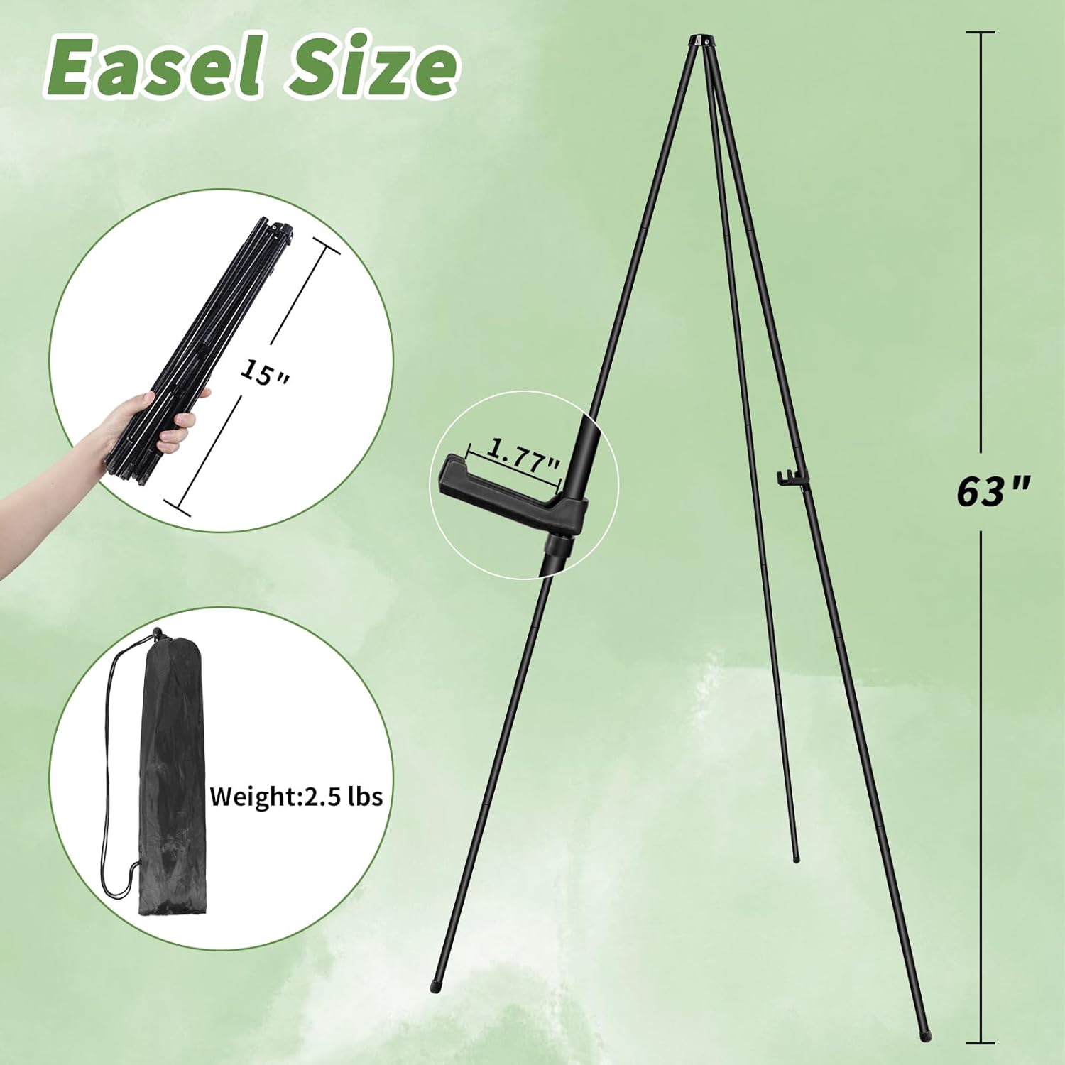PUJIANG 3 Pack Floor Easel Stand for Display and Painting