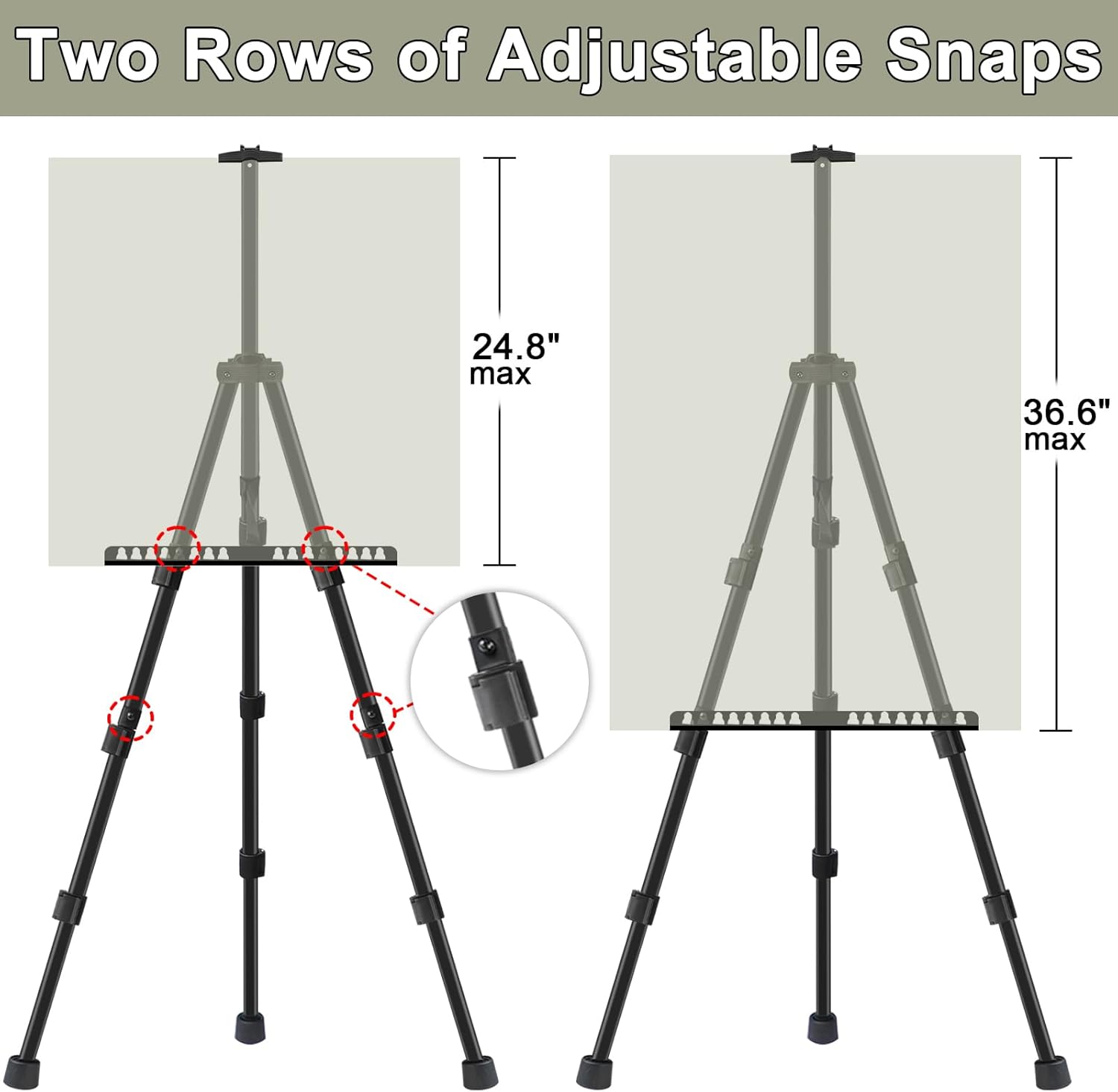 Portable Art Easel Stand - 4 Pack Black Metal
