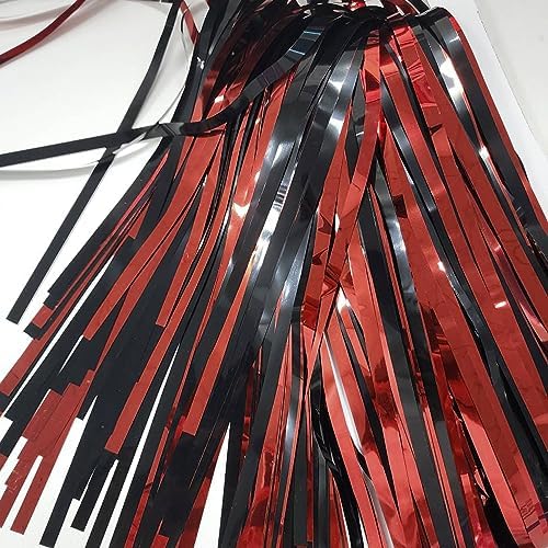 GREATRIL Black Red Party Streamers Backdrop