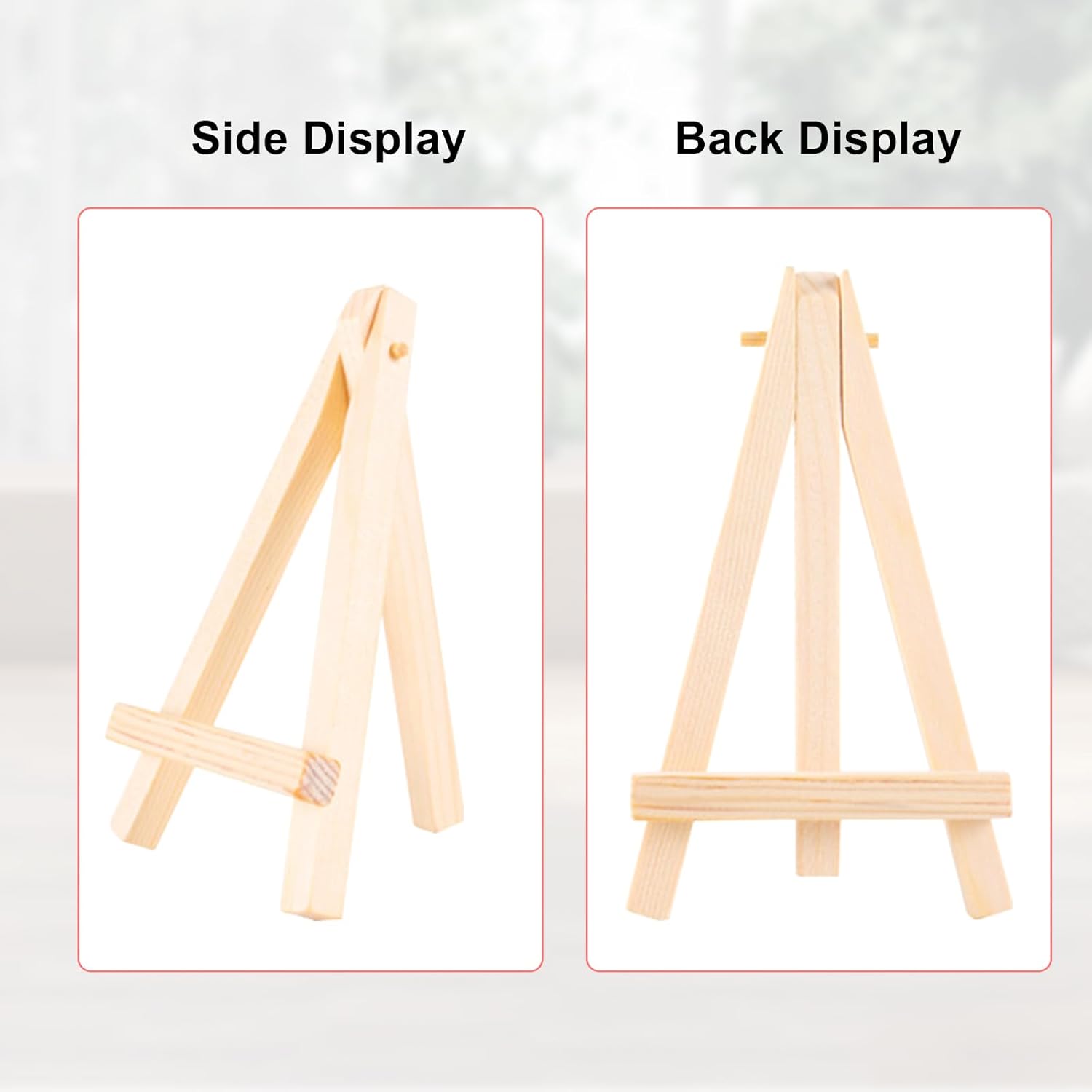 60 Pcs Mini Wooden Easel Stand for Art Displays