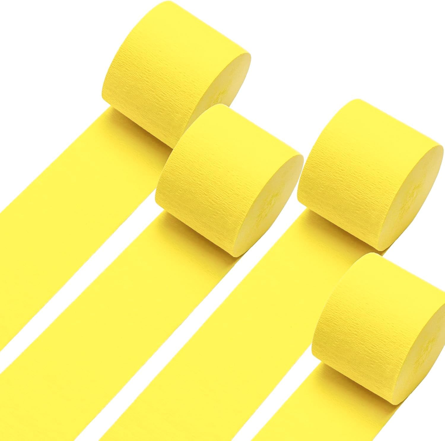 GCB Yellow Crepe Paper Streamers 4 Rolls 328ft Pack
