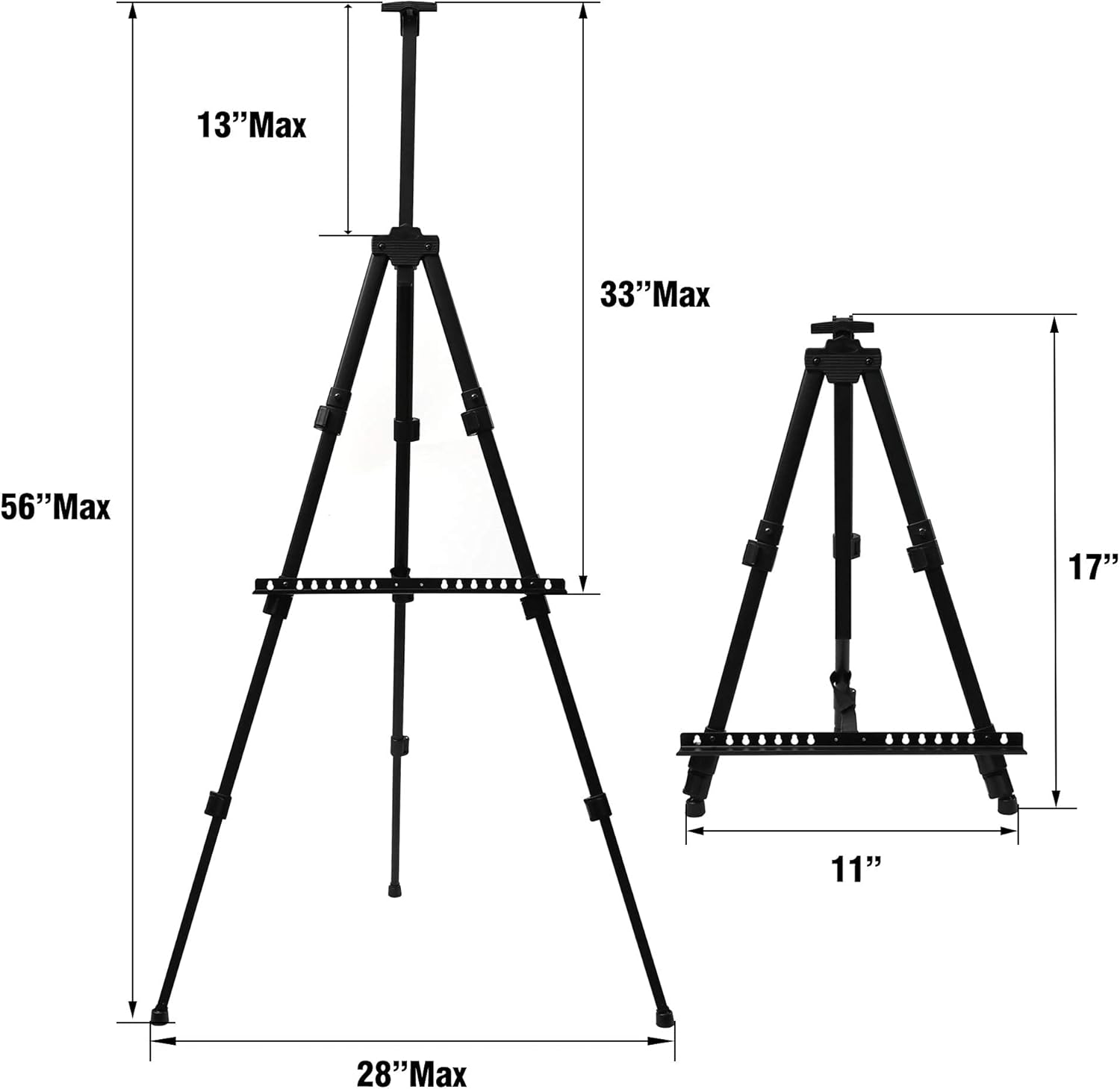Artist Easel Stand 17 to 56 Inches Extra Thick Aluminum
