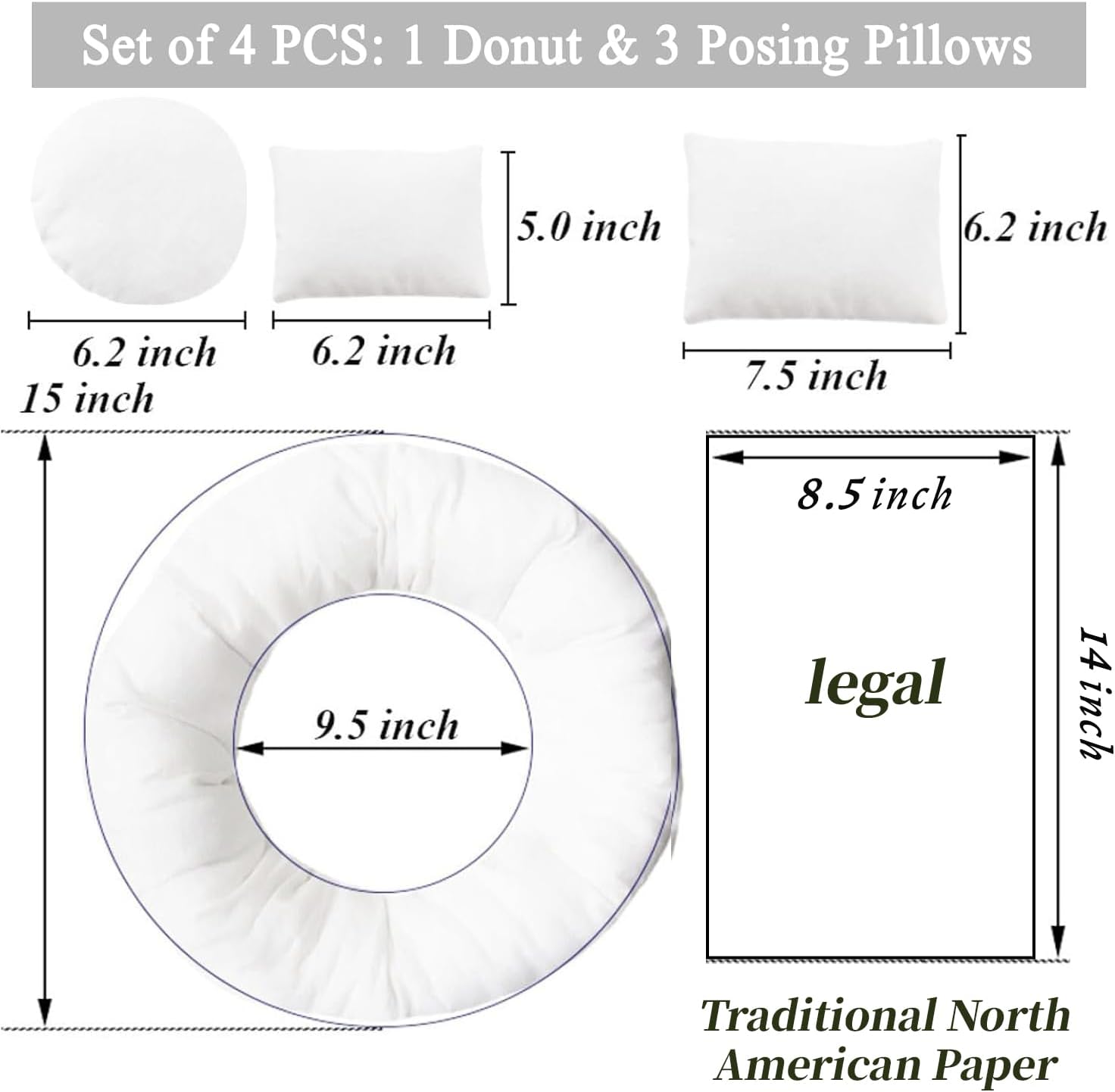 4PC Newborn Photo Props Set for 0-3 Months Babies