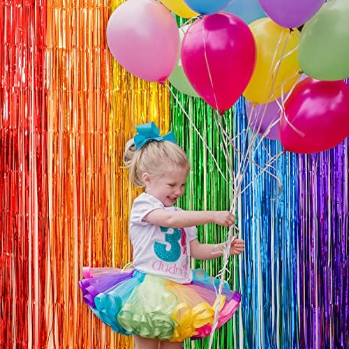 LOLStar Rainbow Foil Fringe Curtains 2 Pack 1