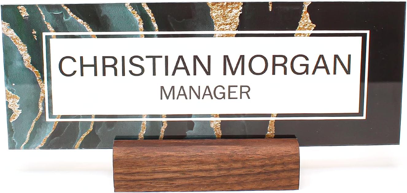 ARTSWAVE Acrylic Desk Name Plate Personalized Sign