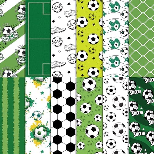 24 Pcs Soccer Pattern Decorative Paper Pad for Scrapbooking