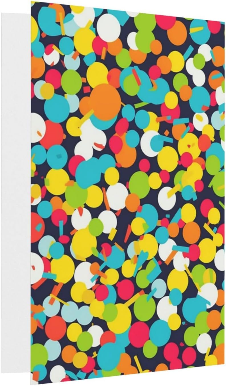 Bright Confetti Greeting Cards with Envelopes 8x6 Inches