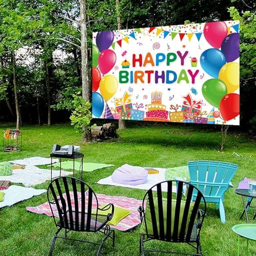 Happy Birthday Backdrop Banner for Boys Girls 5x3ft