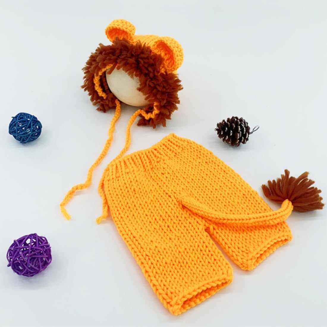 Vomdrok Halloween Baby Lion Costume Prop Set