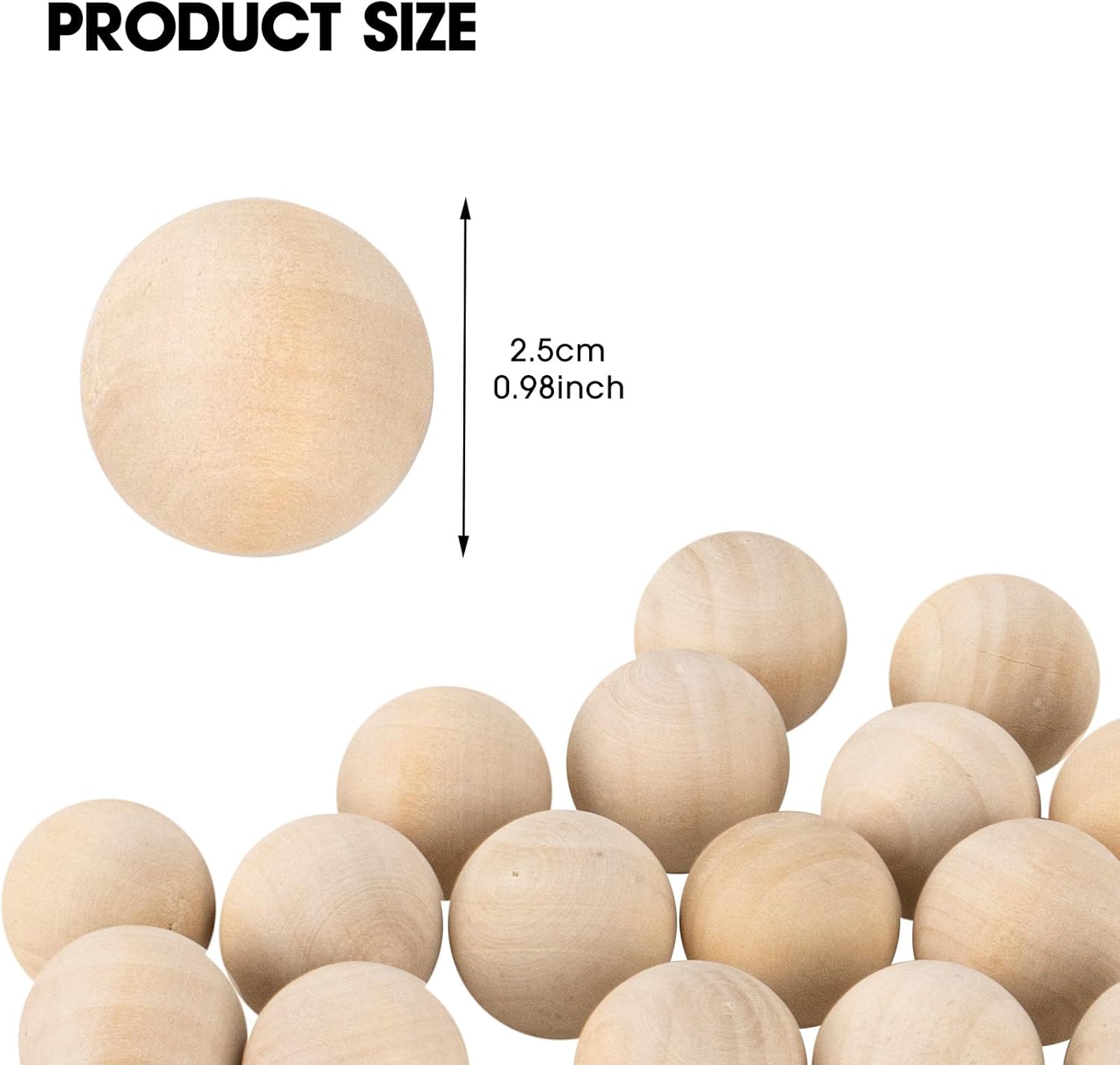 1 Inch Unfinished Wood Balls 120PCS for Crafts and DIY