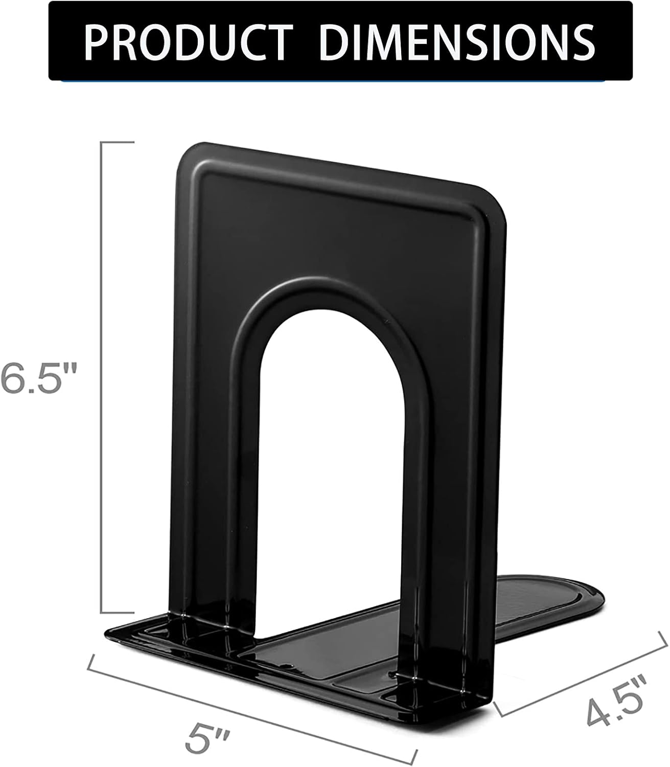 Heavy Duty Metal Bookends 4 Pair 8 Piece Black