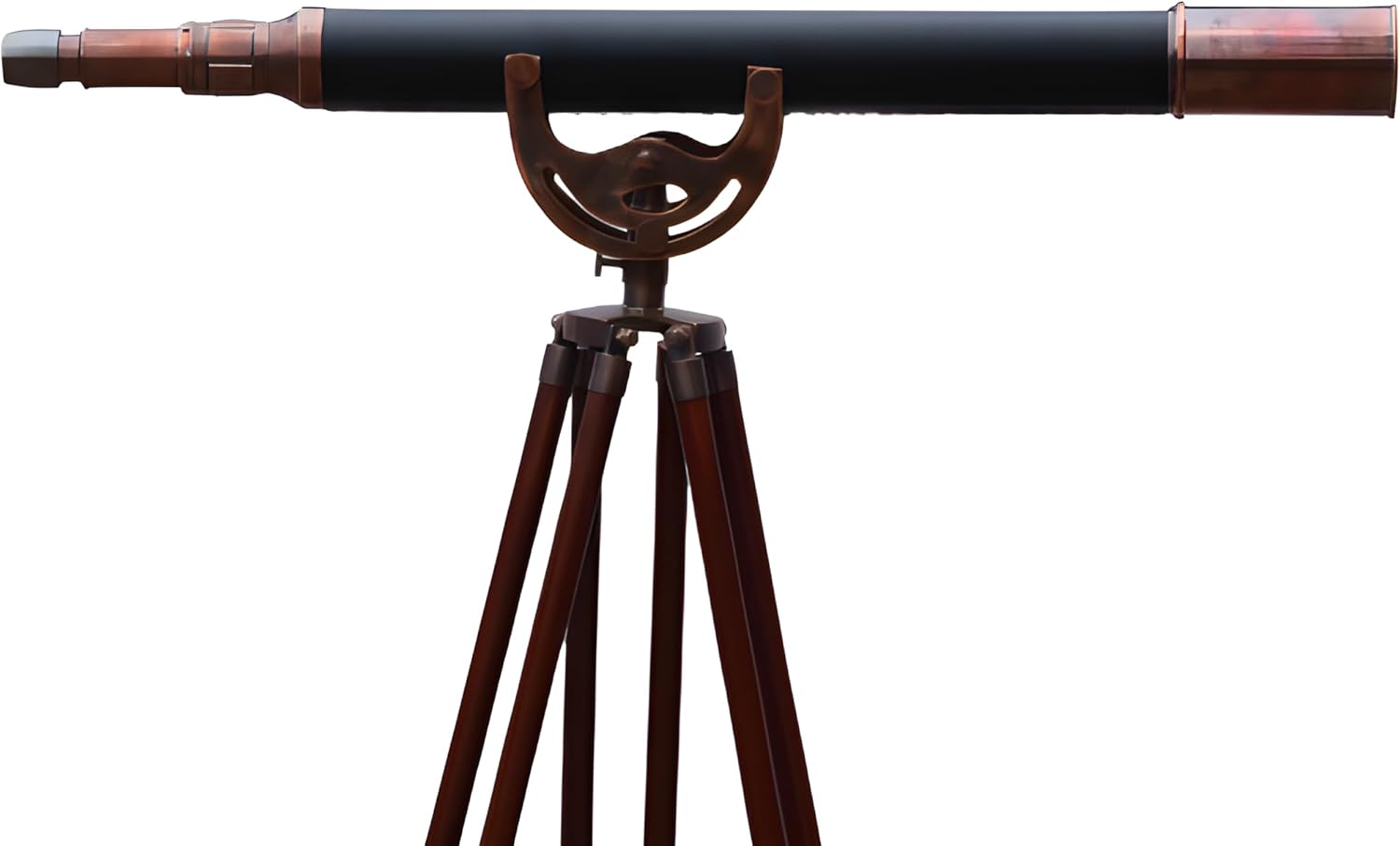 MARY NAUTICAL Decorative Wooden Tripod Telescope Collectible Gift