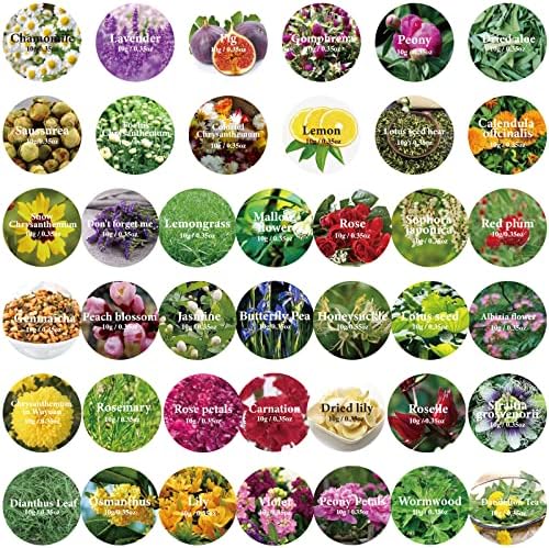 40 Bags Natural Dried Flowers Kit for Soap Candle Resin Jewelry Making