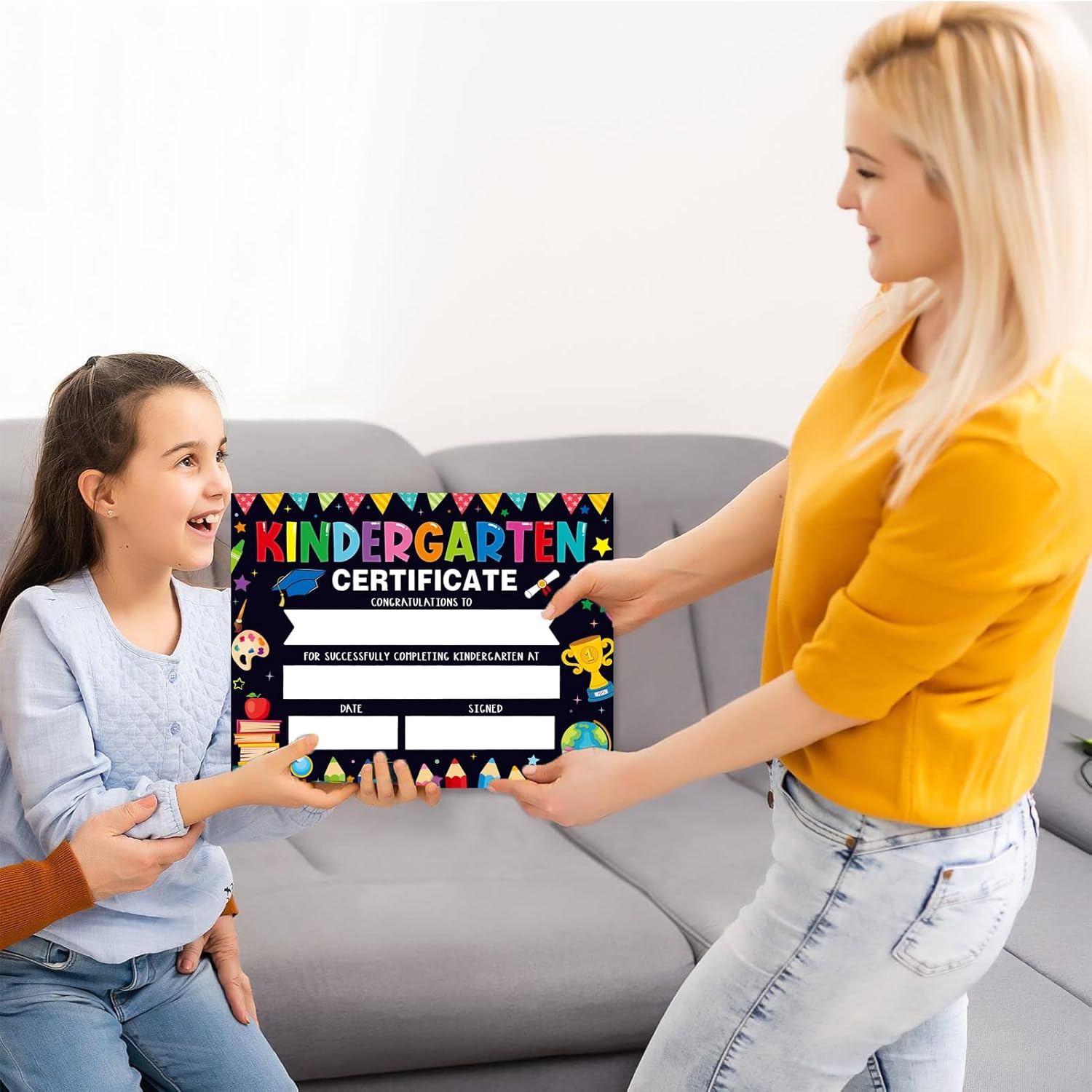 30 Piece Kindergarten Graduation Certificates - Black 85x11 Inches
