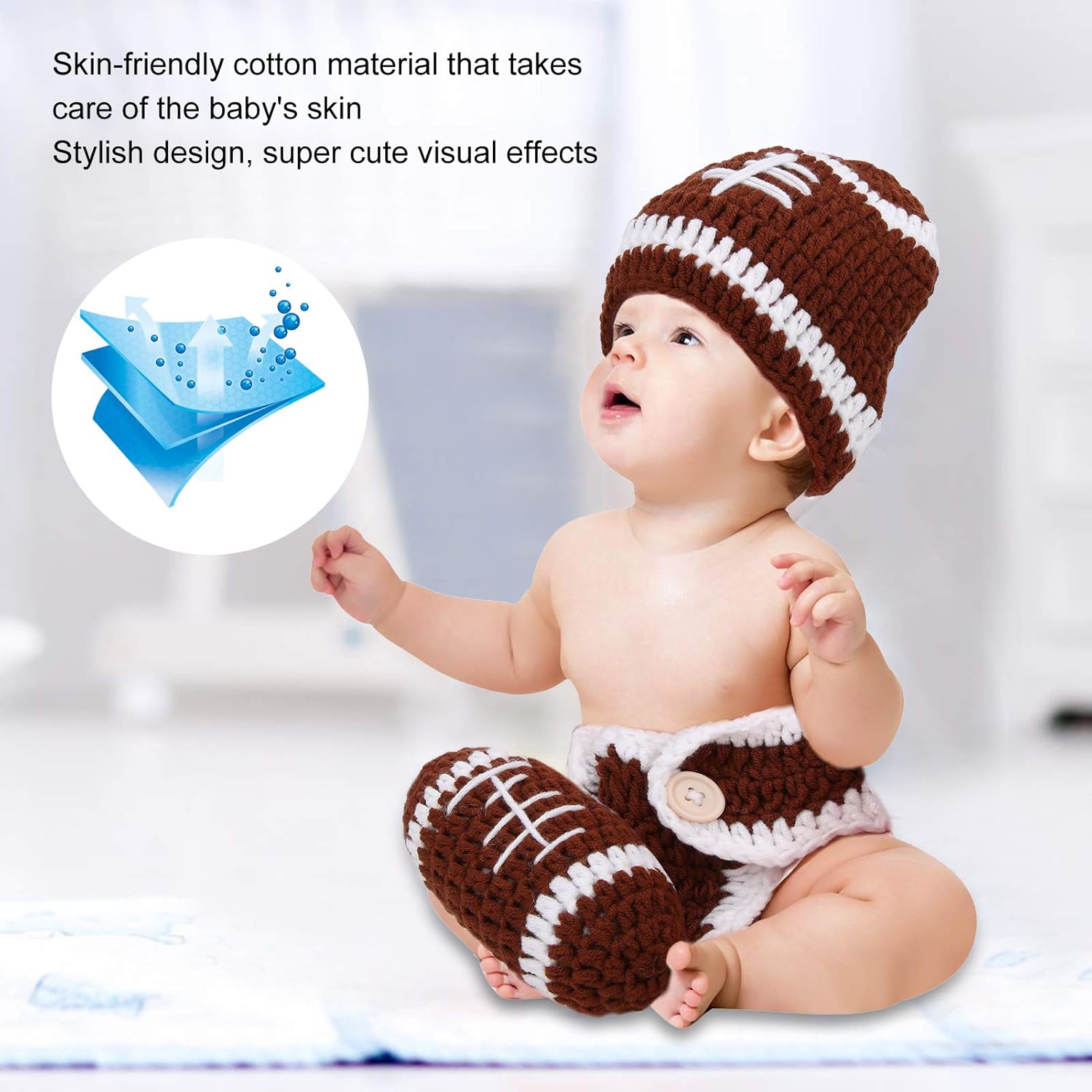 Newborn Photography Props Set Brown Baby Hats for Boys and Girls