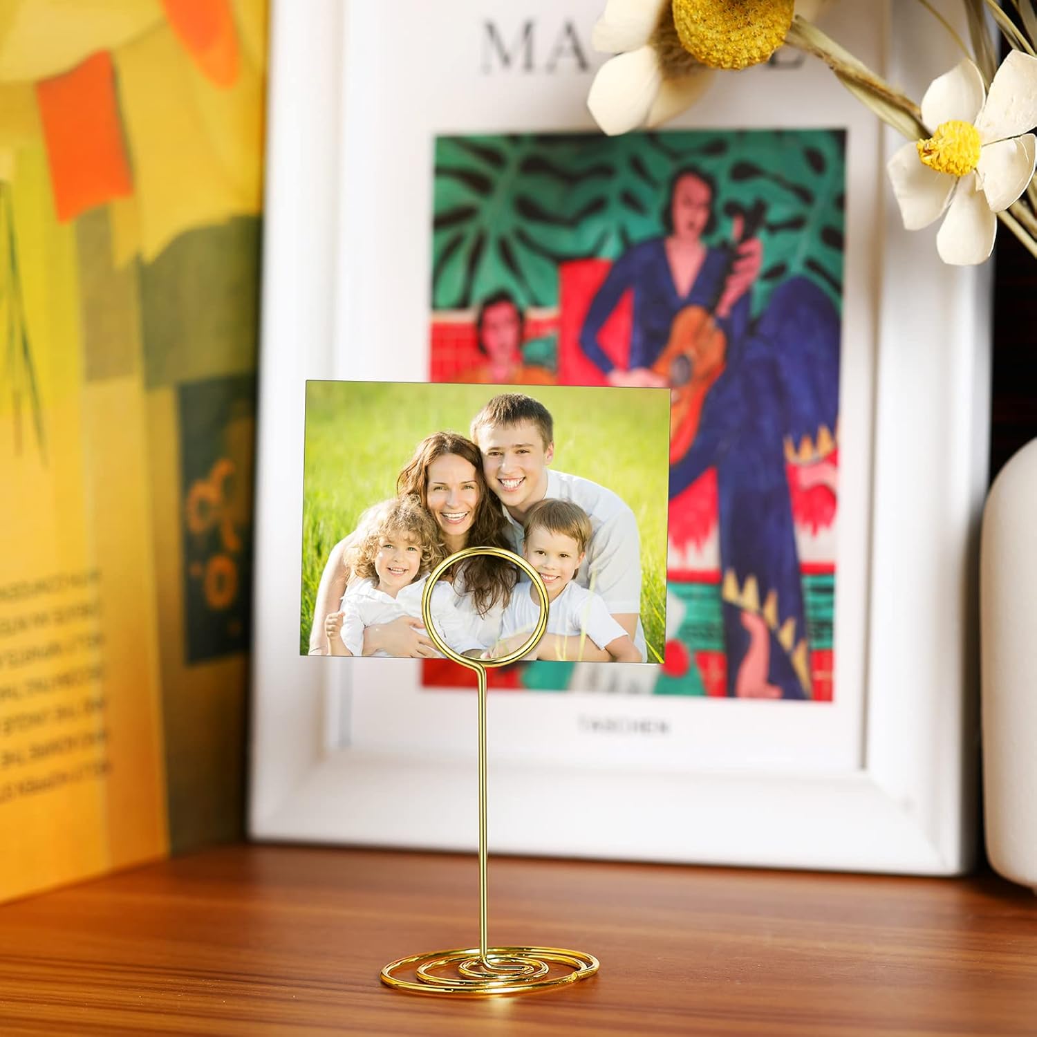 TecUnite 335 Inch Gold Table Number Holder with 48 Pieces