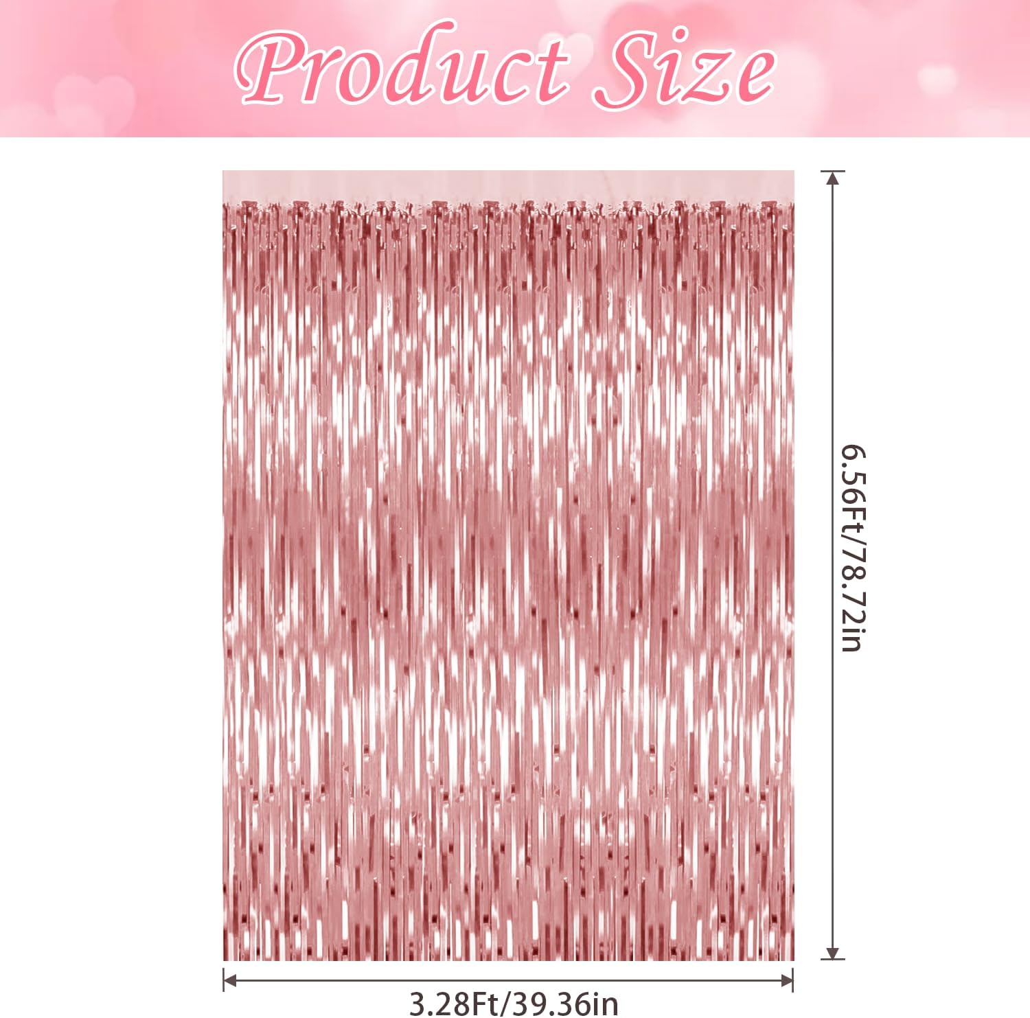 Rose Gold Foil Curtain Backdrop for Birthday Party Decorations