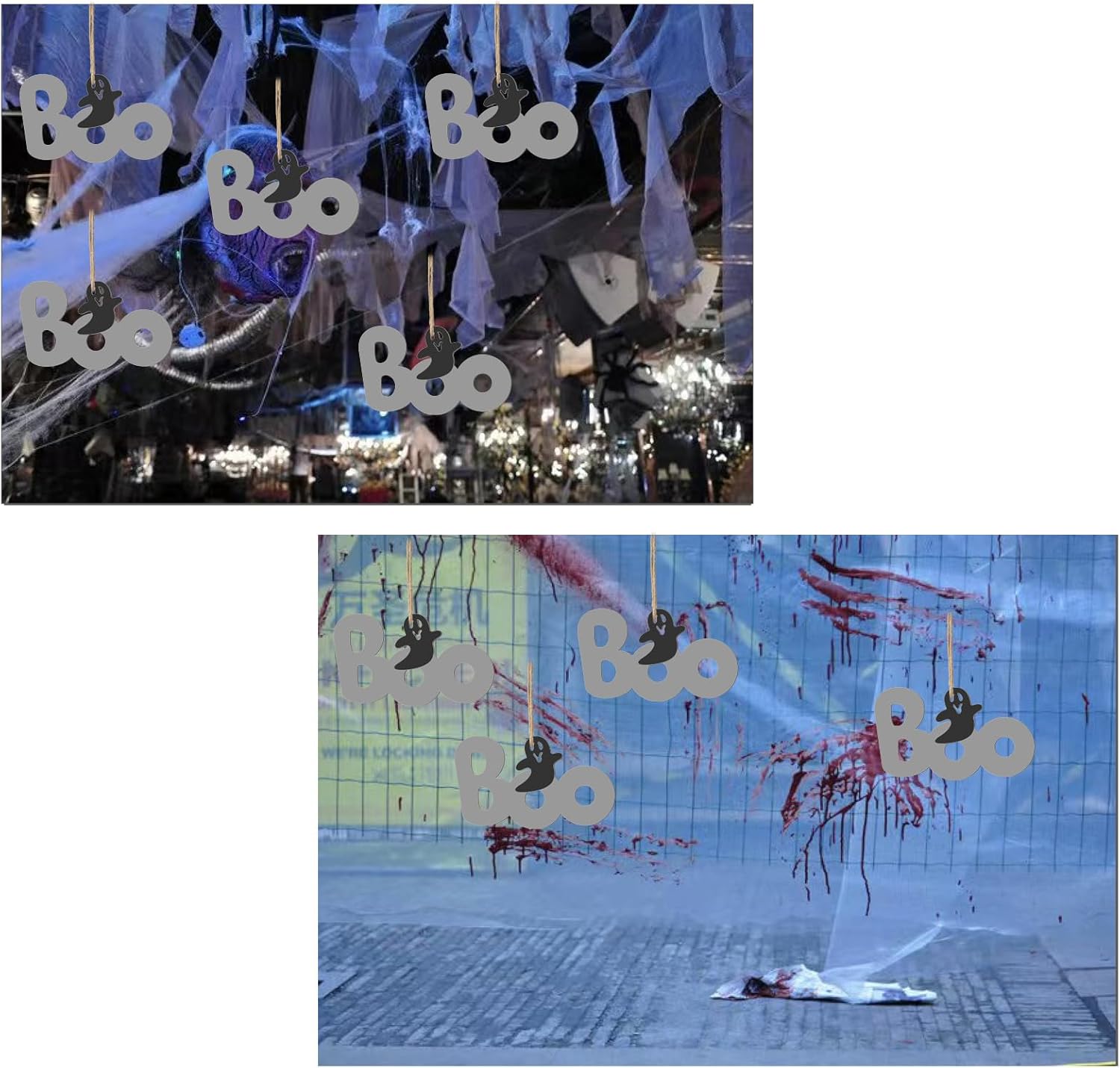 Halloween Wood Boo Ghost DIY Unfinished Ornament Set 20Pcs