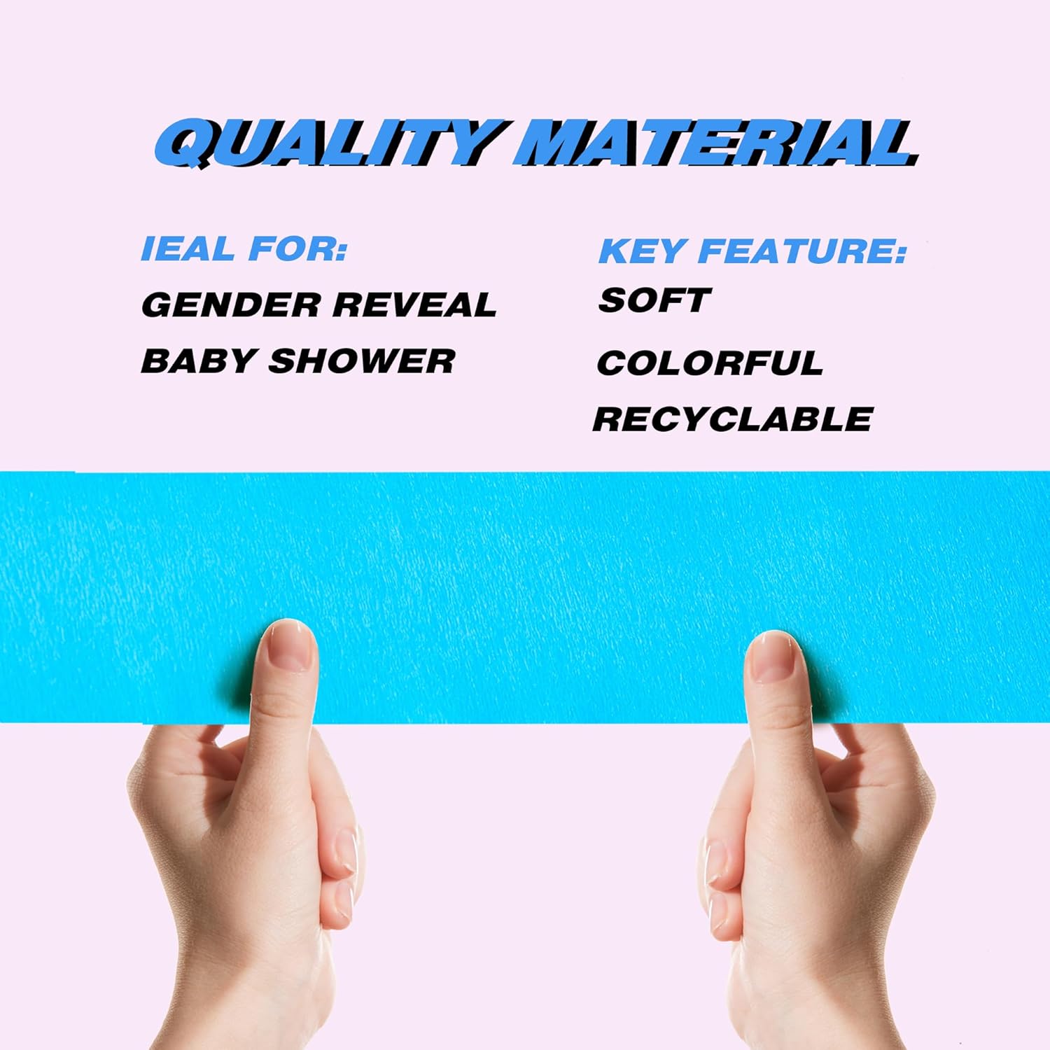 Pink Blue Crepe Streamers 656ft Gender Reveal Decor Kit
