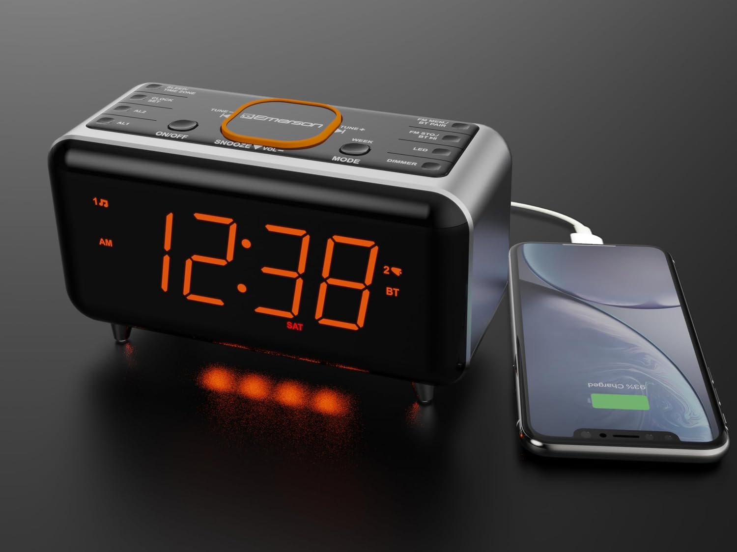 Emerson CKS1521 SmartSet Bluetooth Alarm Clock Radio