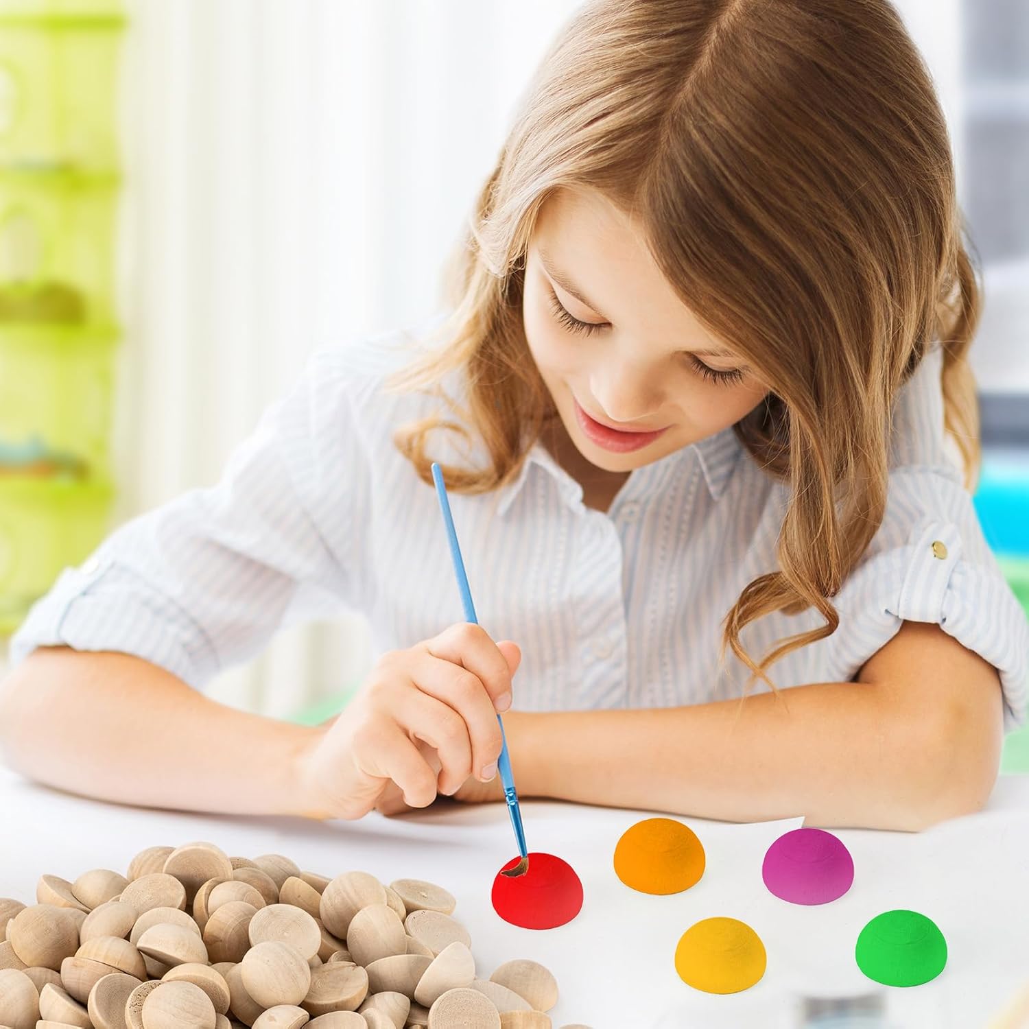 PONGJA 1 Inch Half Wooden Balls 250PCS