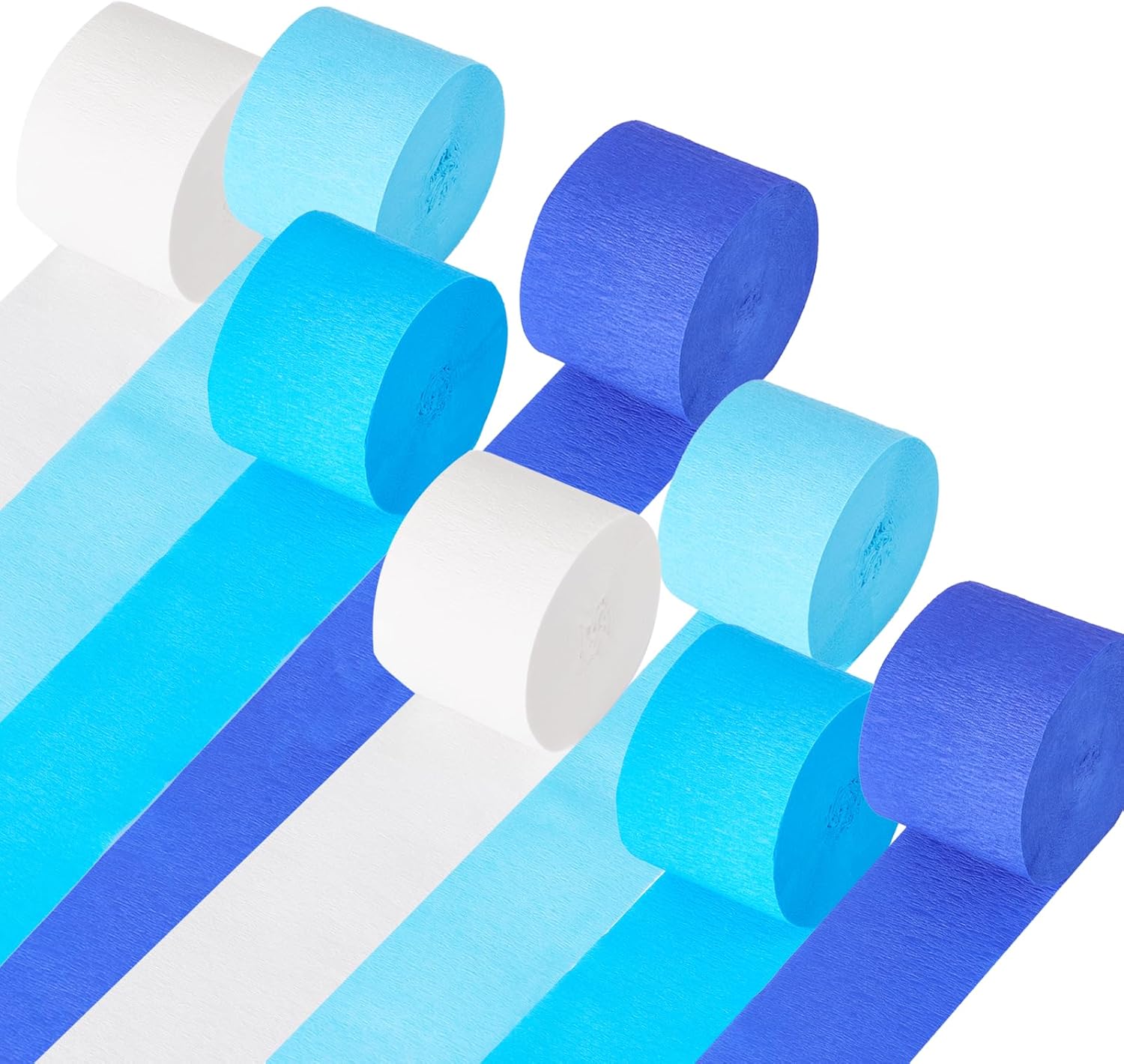 Blue Birthday Decorations 8 Rolls 656ft Crepe Paper Streamers Kit