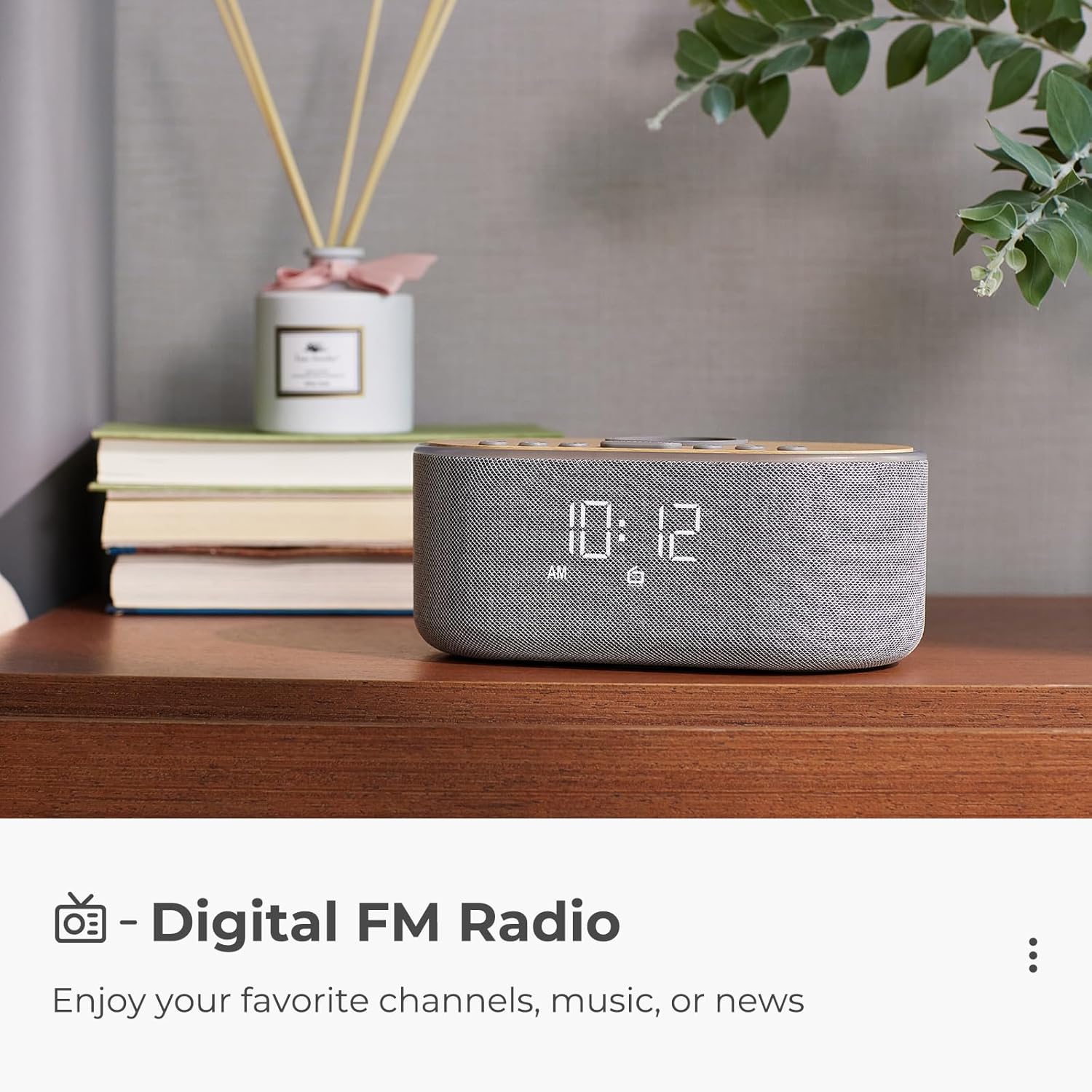 Bluetooth FM Radio Alarm Clock with 10W Speaker and Wireless Charging