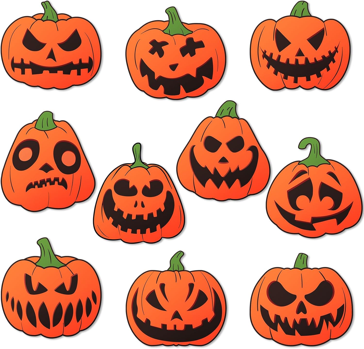 Fuutreo 200 Pcs Halloween Pumpkin Cutouts Wall Decor