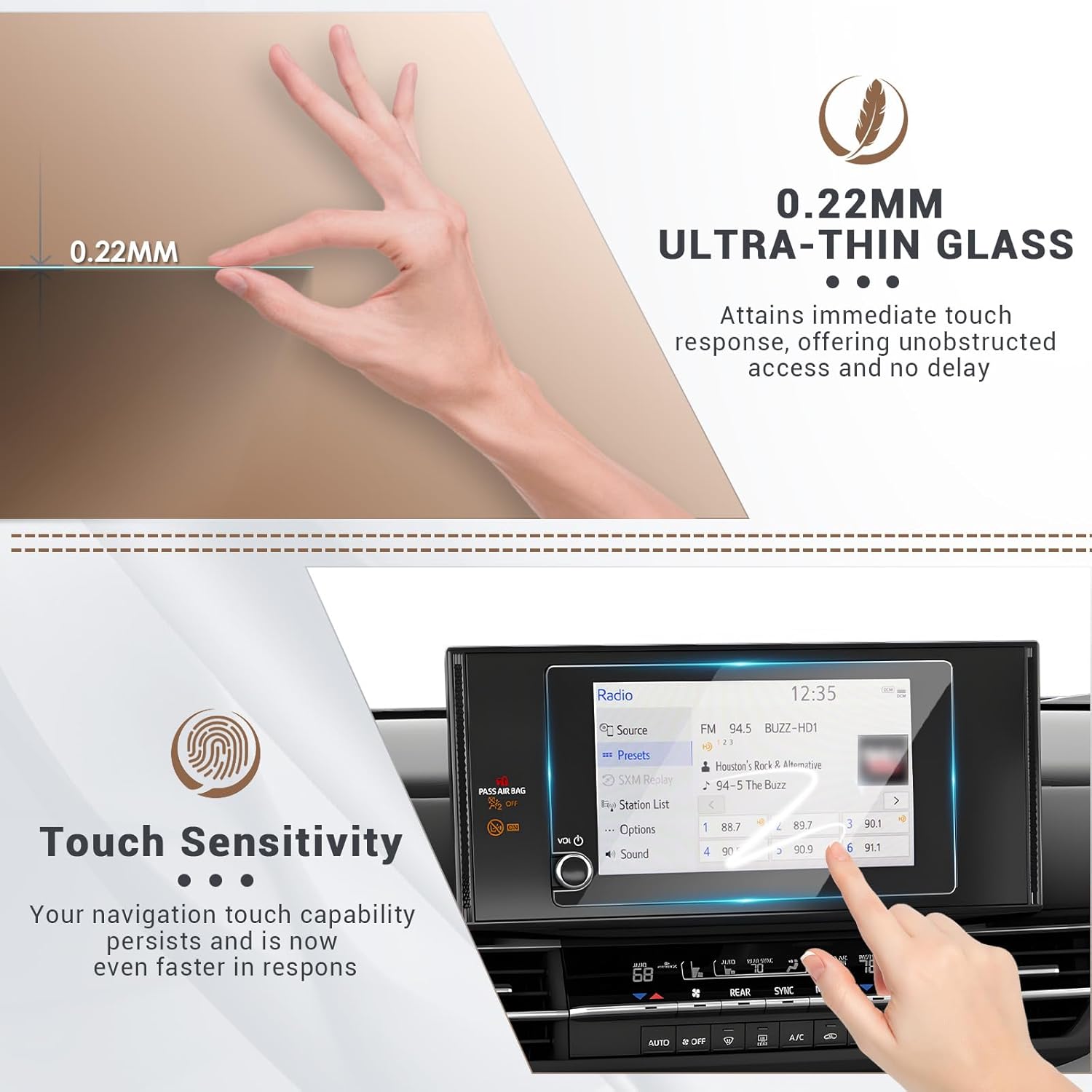 2025 Toyota Sienna LE 8 Screen Protector Tempered Glass