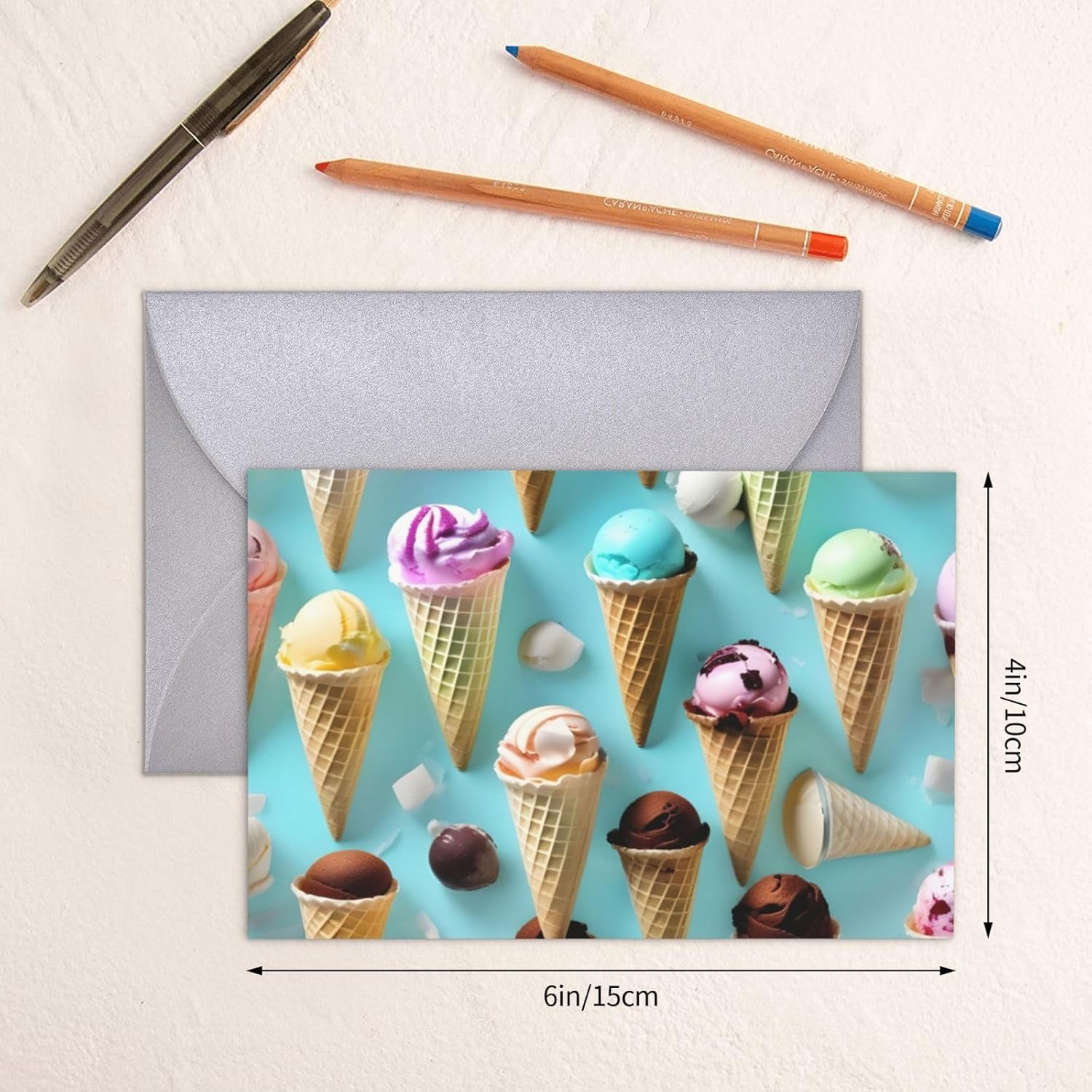 Ice Cream Cones Greeting Card for Birthday Wedding Party