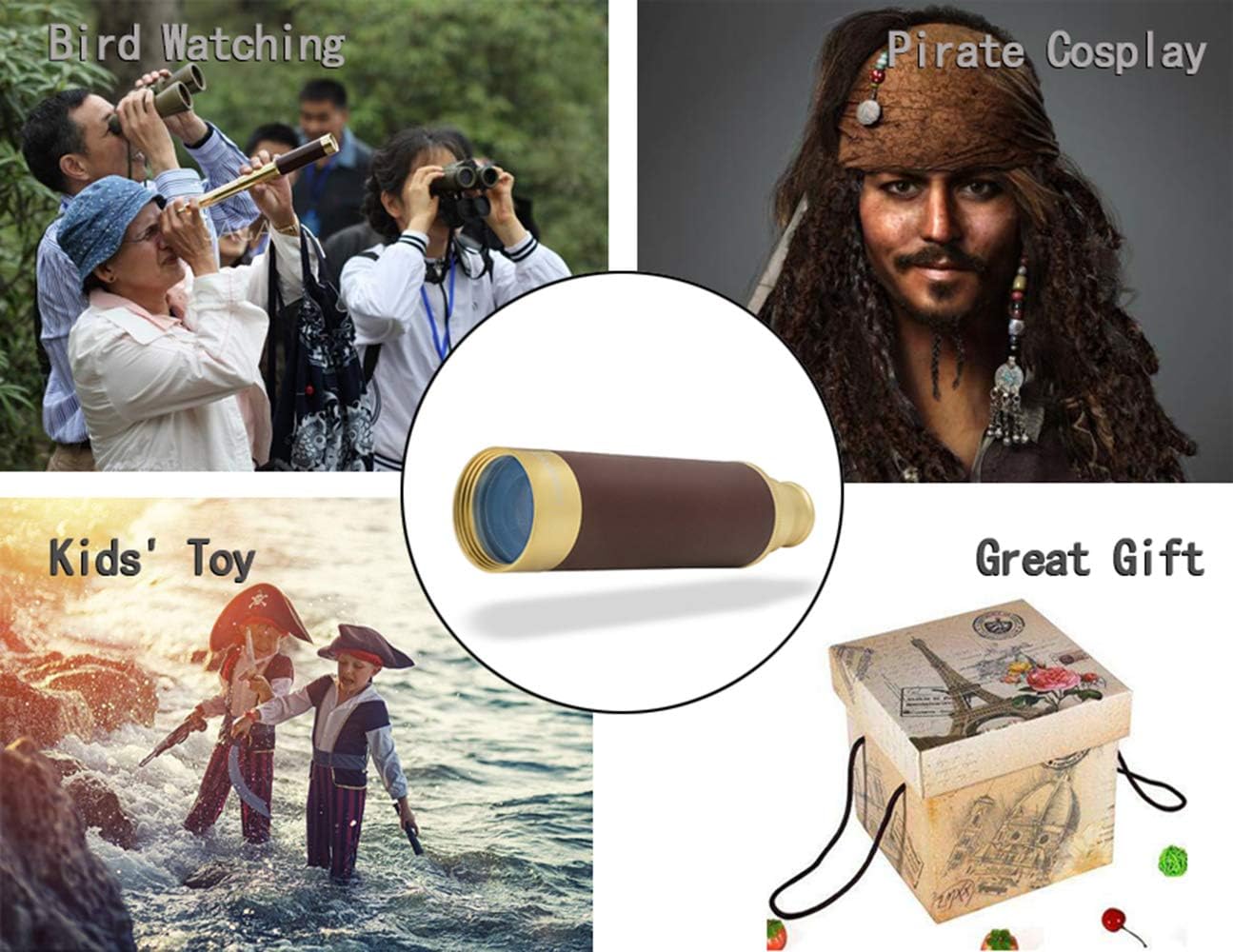 Laupha Retro Pirate Telescope 25x30 Monocular