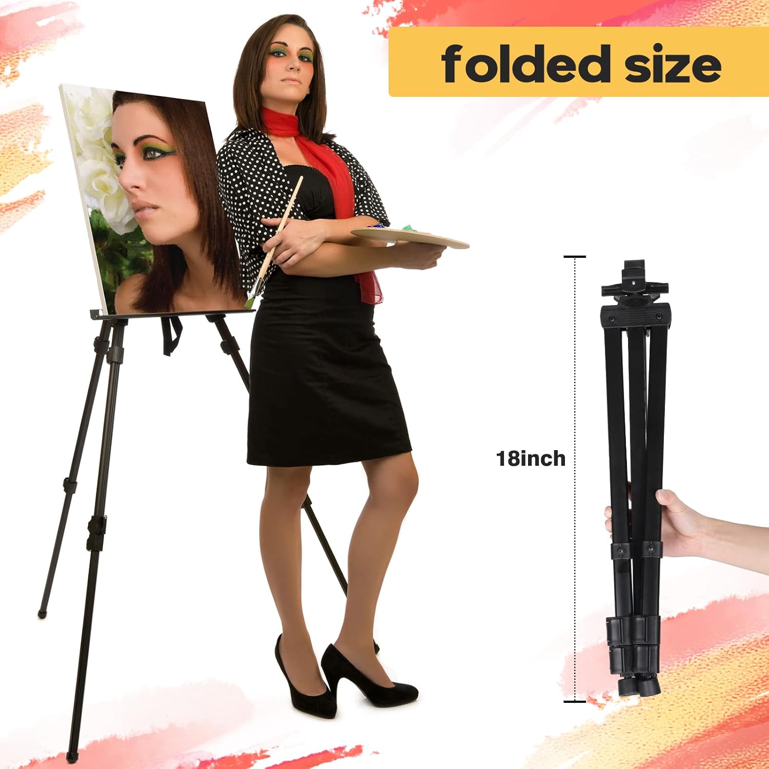 Qunclay 15 Pack Adjustable Height Metal Easel Stand with Portable Bag