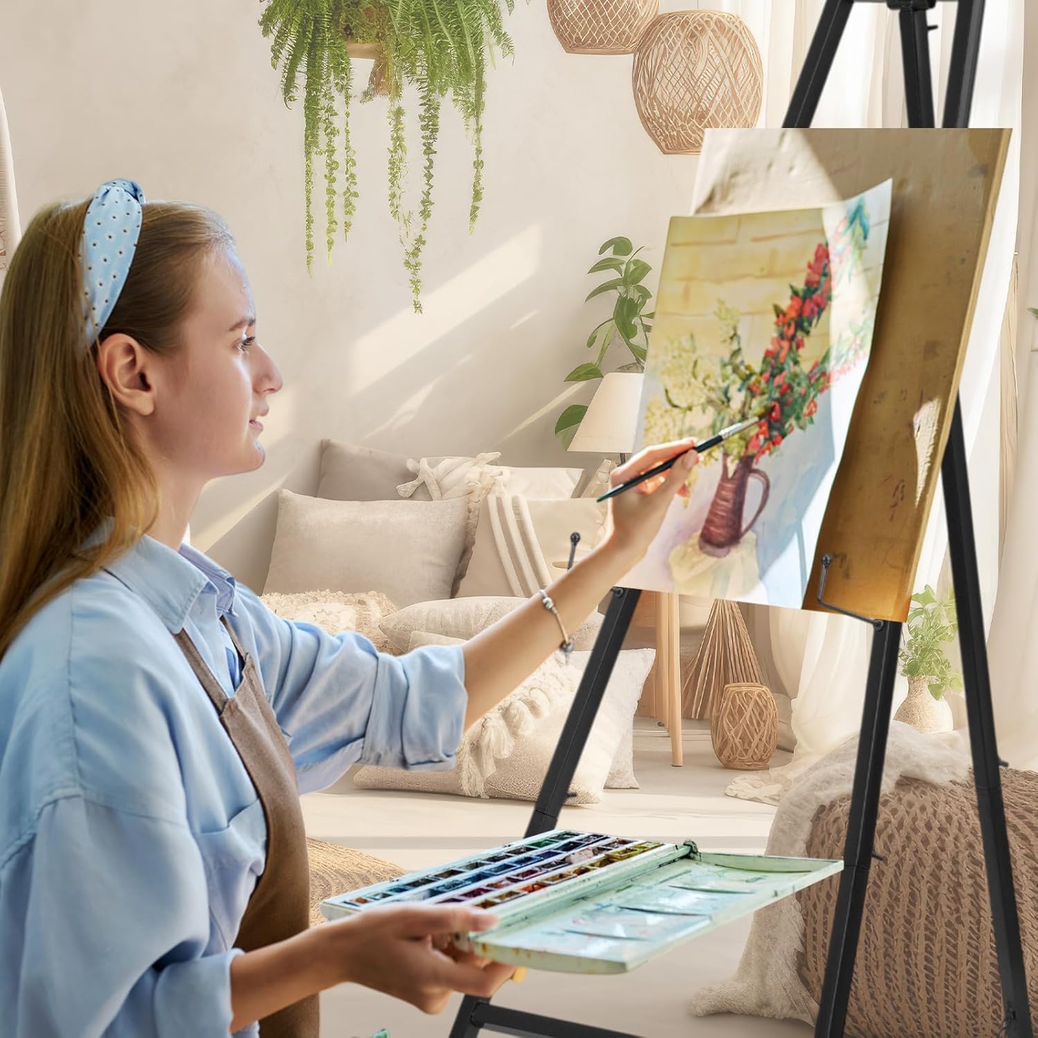 1 Pcs Black 50 Inch Adjustable Easel Stand