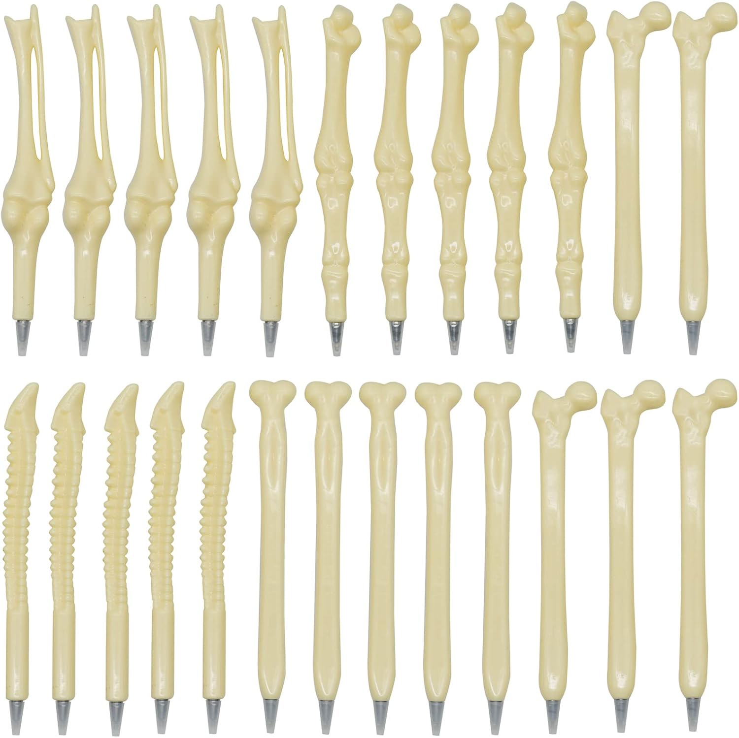 Maydahui 25 PCS Bone Shaped Ballpoint Pens for Halloween and Creative Use