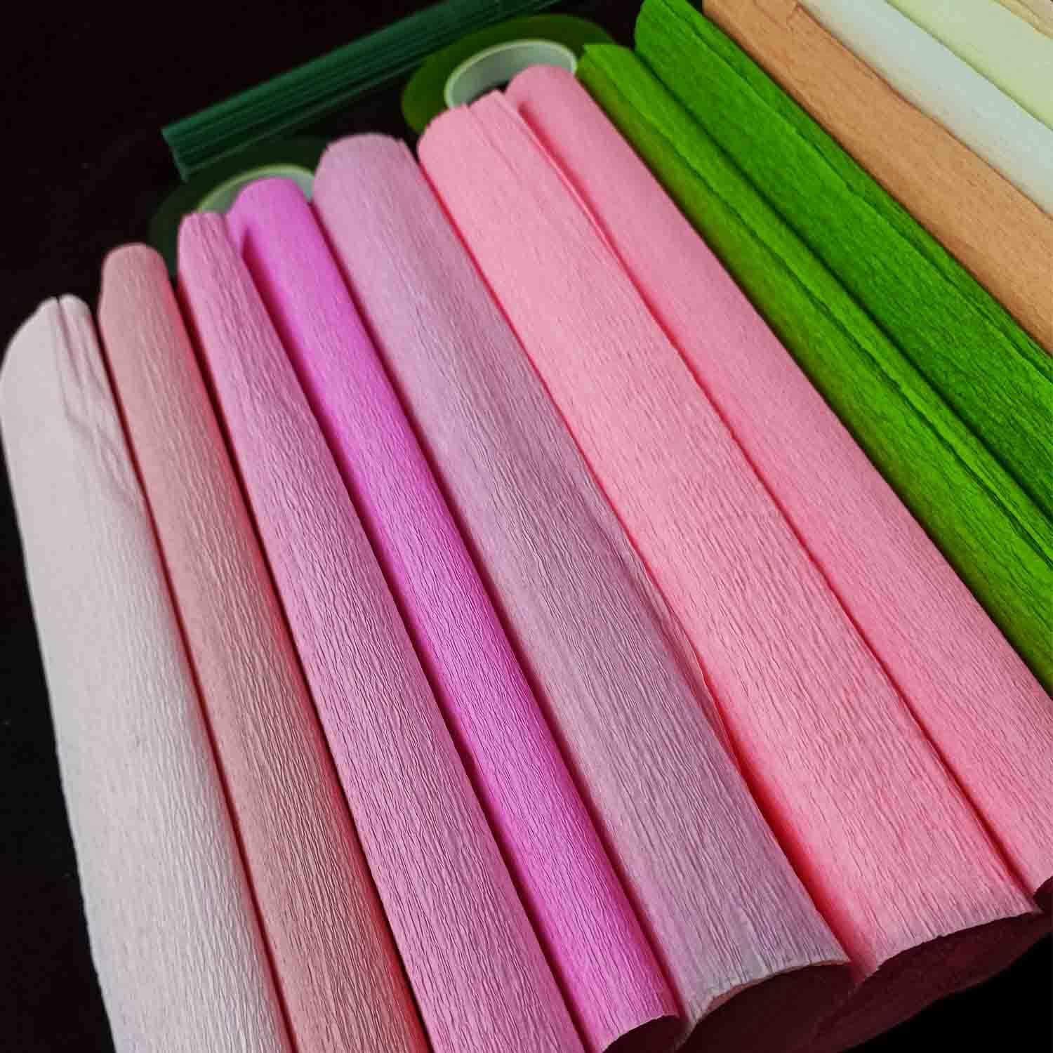 KYMY Crepe Paper Rolls Flower Kit with Iron Wires and Tape