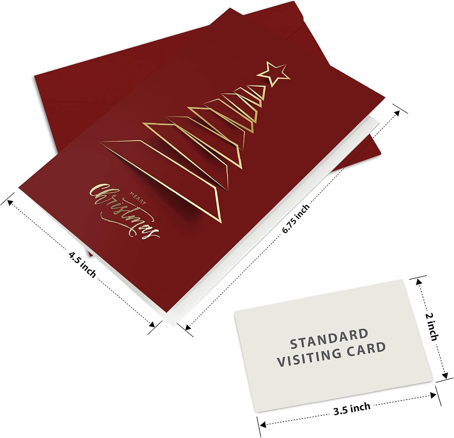 Easykart Labels 20 Gold Foil Christmas Greeting Cards