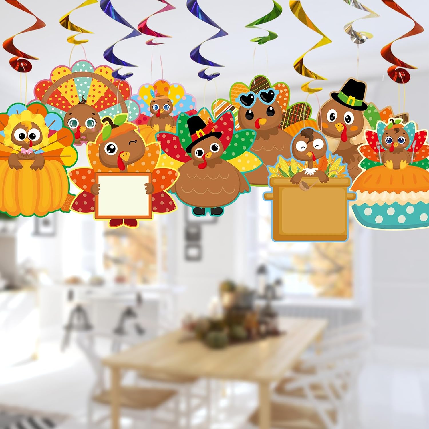 54 Pcs Turkey Cutouts for Thanksgiving Fall Decor