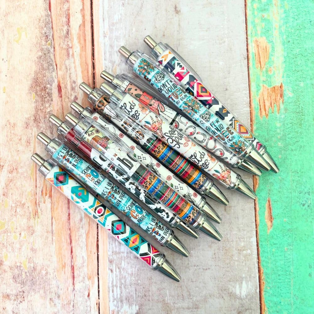 10PC Western Themed Ballpoint Pens for Adults