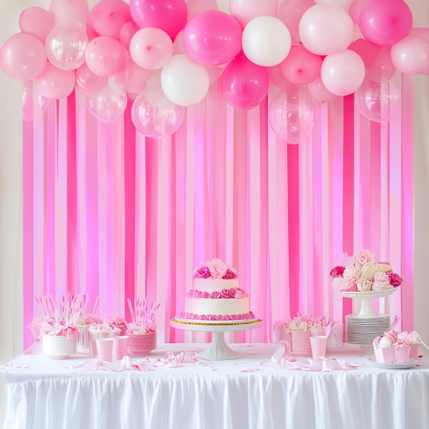 Captain Decor 4 Hot Pink Crepe Paper Streamers Rolls