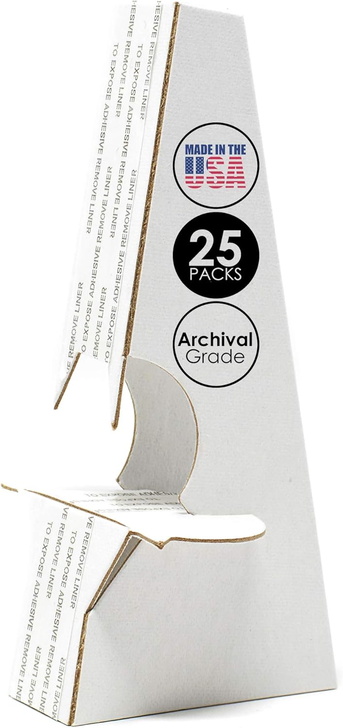 Lineco Adhesive Easel Back Stand Double Wing 5 Inch Pack of 25 White
