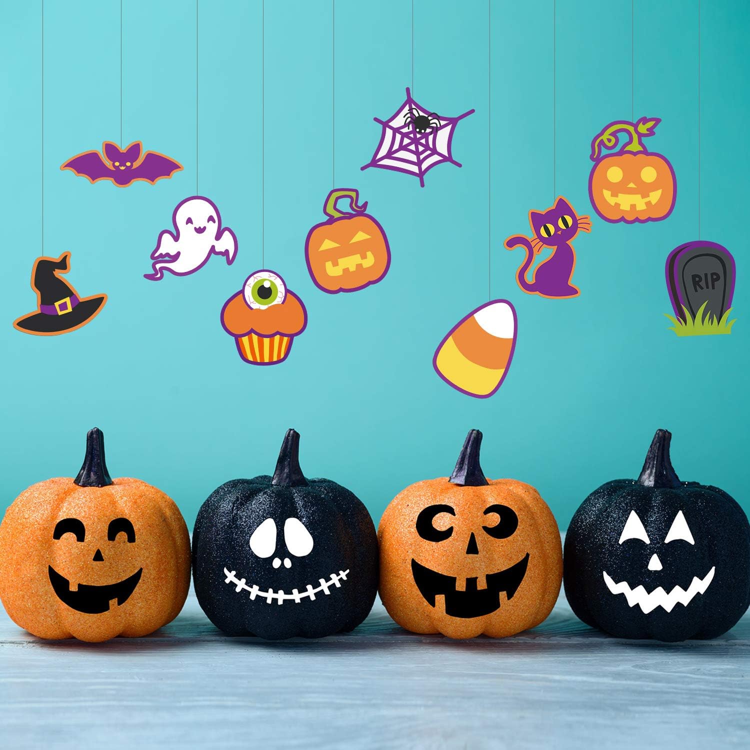 60 Halloween Cut Out Accents Mini Paper Decorations