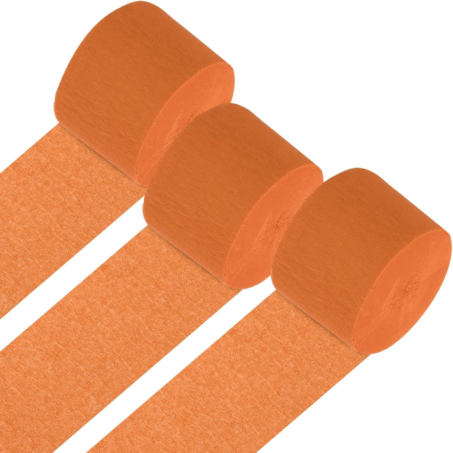 PATIKIL Crepe Paper Streamers 3 Rolls Orange 18 Inch x 82 Ft