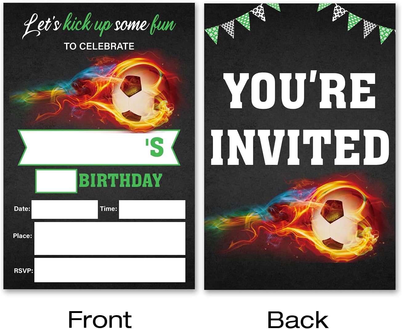 VAHATAN Soccer Birthday Invitations with Envelopes 20 Packs