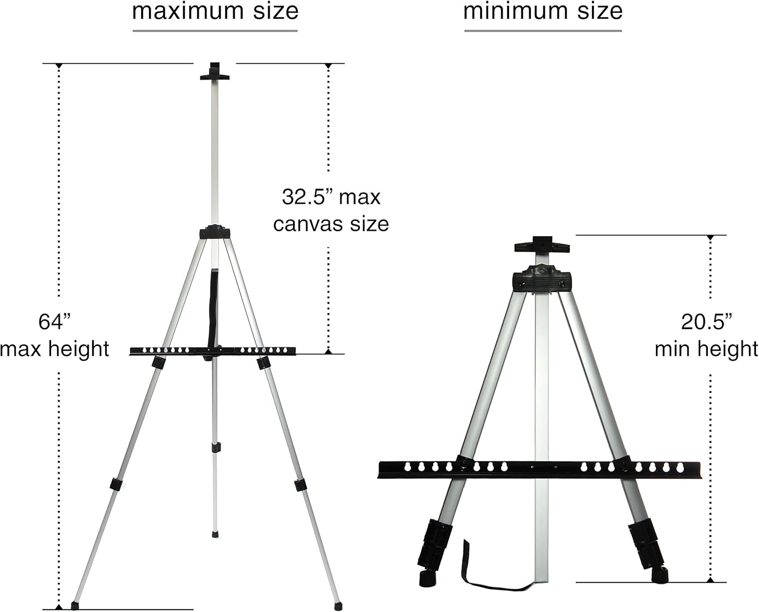 VViViD 66 Inch Adjustable Aluminum Easel With Carrying Case