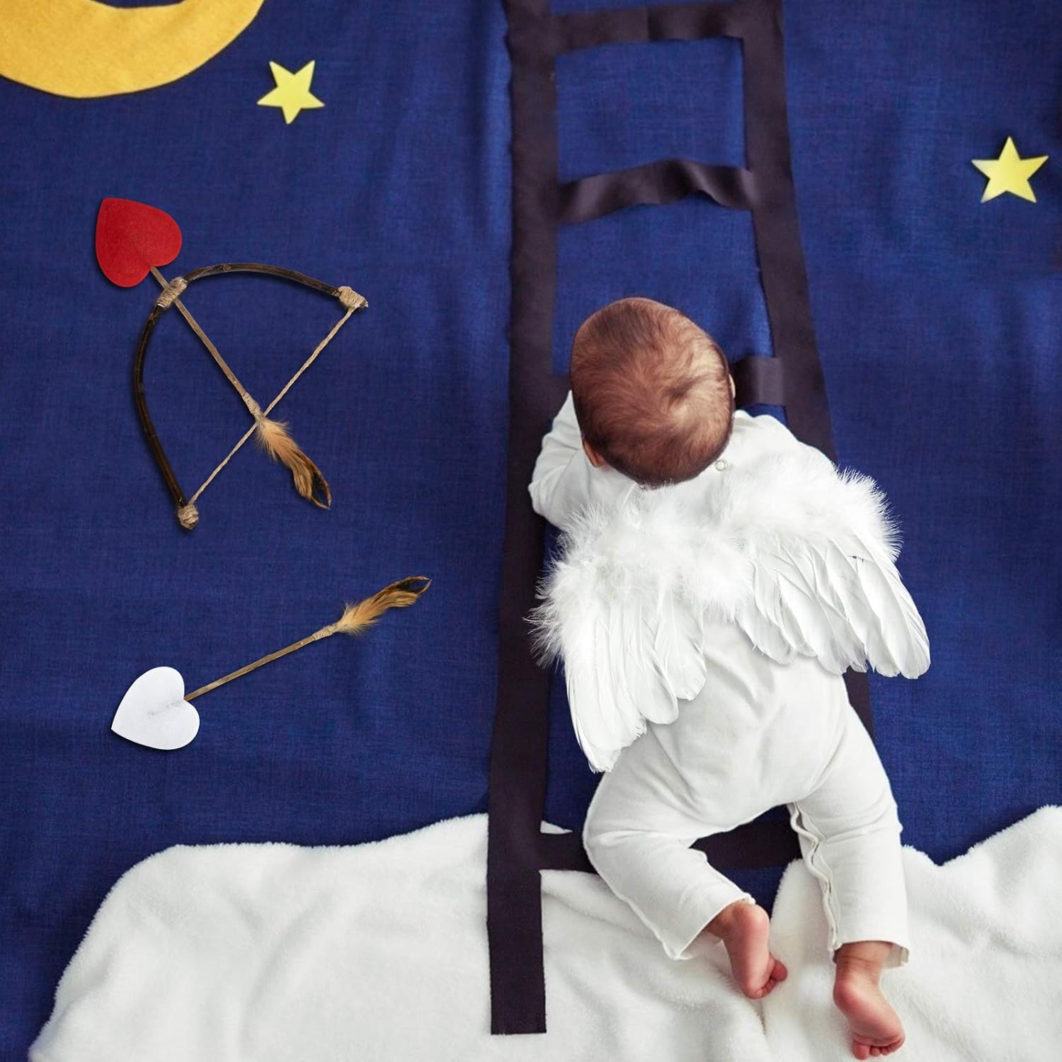 AMOR PRESENT Baby Angel Wings Costume Set 5PCS