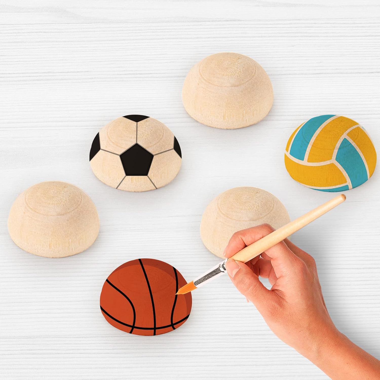 PONGJA 1 Inch Half Wooden Balls 250PCS