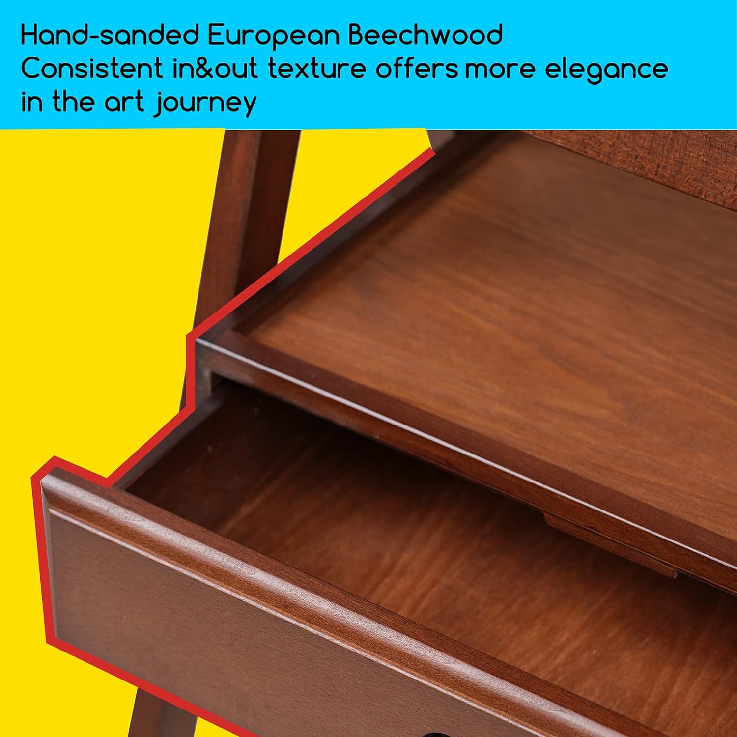MEEDEN Studio H-Frame Easel with Storage Drawer Adjustable 60-75 Inches