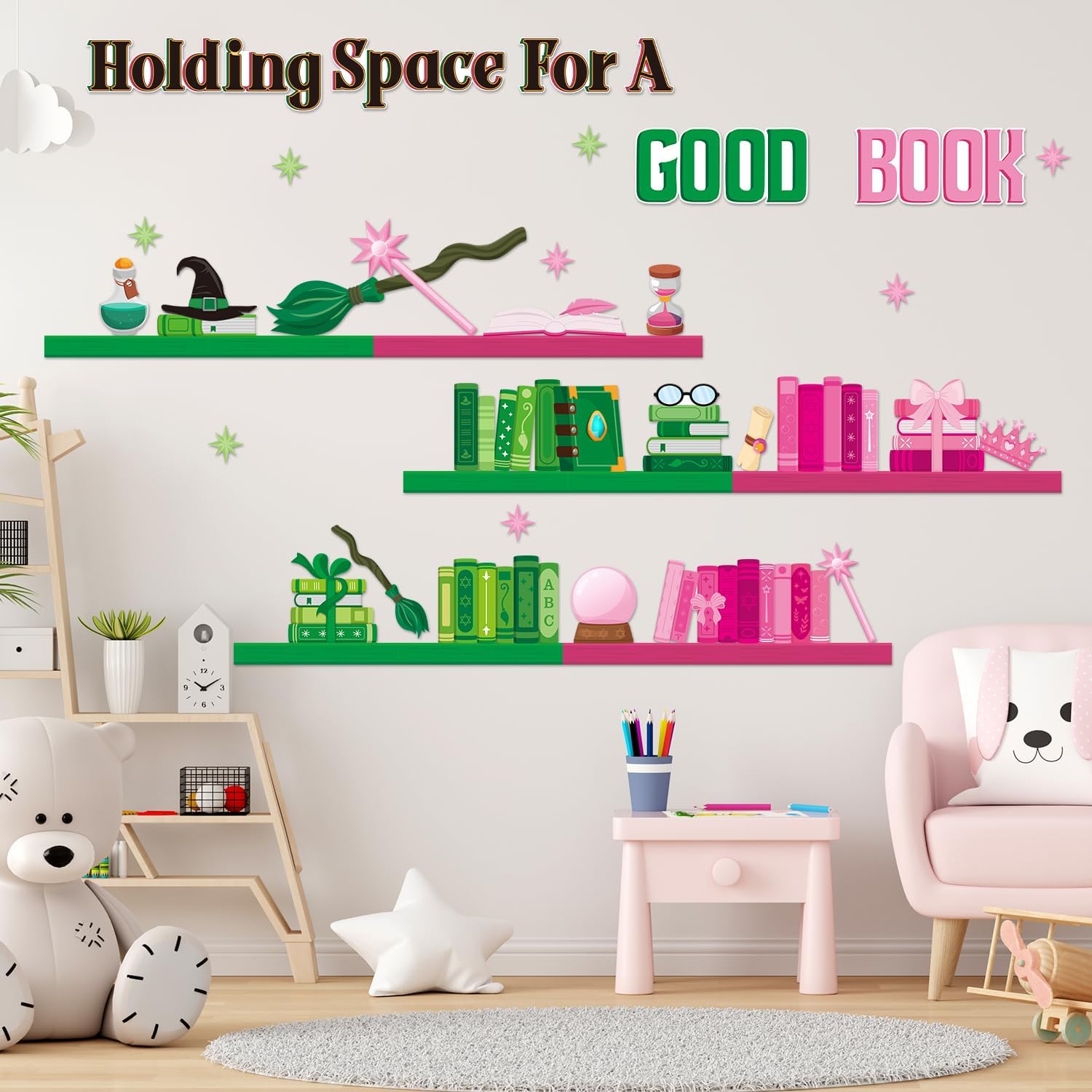 AgincBerry Witch Library Bulletin Board - 54PCS
